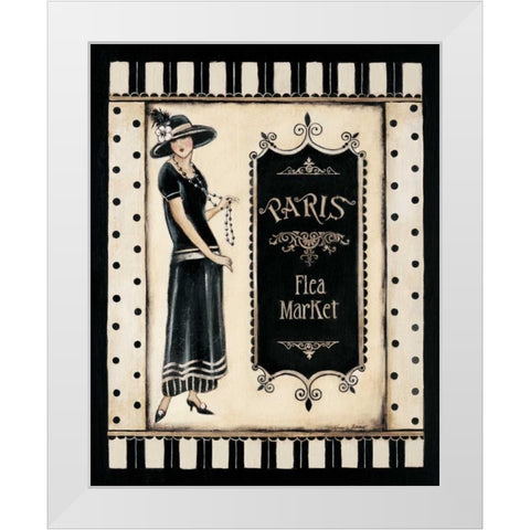 Paris Flea Market White Modern Wood Framed Art Print by Poloson, Kimberly
