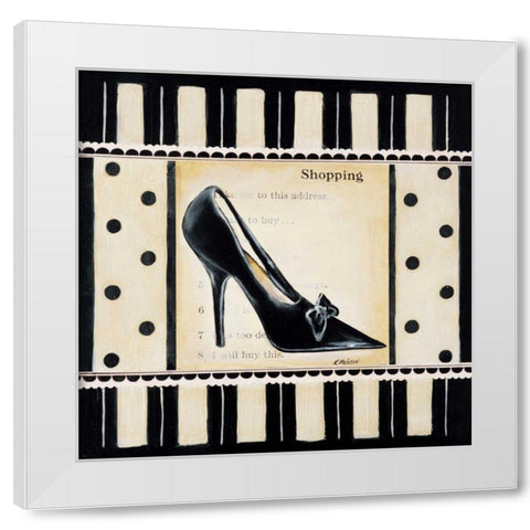 Shopping I White Modern Wood Framed Art Print by Poloson, Kimberly
