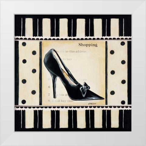 Shopping I White Modern Wood Framed Art Print by Poloson, Kimberly