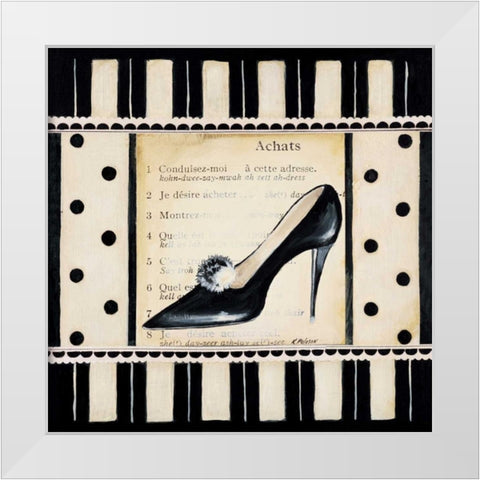 Achats I White Modern Wood Framed Art Print by Poloson, Kimberly