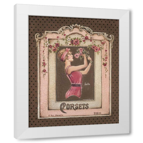 Corsets I White Modern Wood Framed Art Print by Poloson, Kimberly