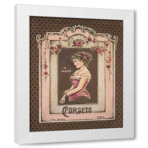 Corsets II White Modern Wood Framed Art Print by Poloson, Kimberly