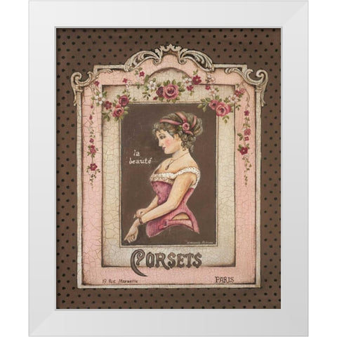 Corsets II White Modern Wood Framed Art Print by Poloson, Kimberly