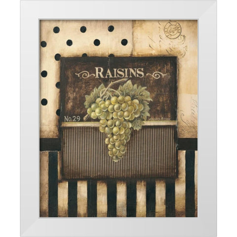 Raisins White Modern Wood Framed Art Print by Poloson, Kimberly