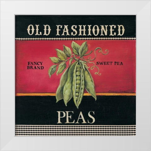 Old Fashioned Peas White Modern Wood Framed Art Print by Poloson, Kimberly