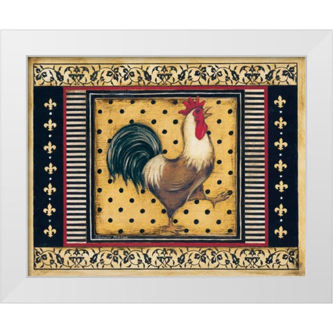Provence Rooster I White Modern Wood Framed Art Print by Poloson, Kimberly
