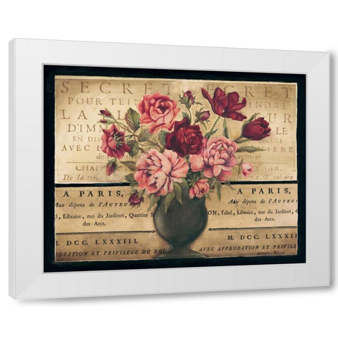 Paris Rose I White Modern Wood Framed Art Print by Poloson, Kimberly