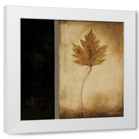 Maple Leaves I White Modern Wood Framed Art Print by Poloson, Kimberly