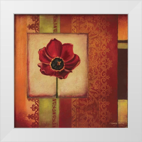 Mediterranean Floral II White Modern Wood Framed Art Print by Poloson, Kimberly