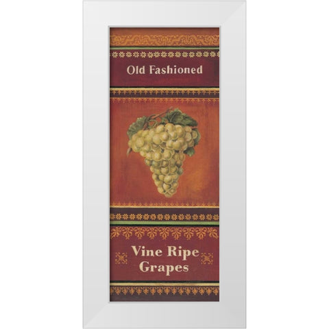 Vine Ripe Grapes White Modern Wood Framed Art Print by Poloson, Kimberly