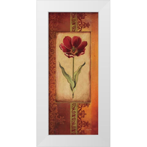 Mediterranean Tulip I White Modern Wood Framed Art Print by Poloson, Kimberly