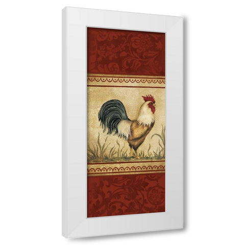 Classic Rooster I White Modern Wood Framed Art Print by Poloson, Kimberly