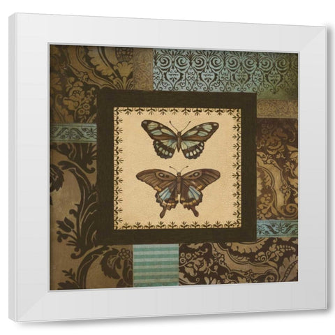Butterfly Garden I White Modern Wood Framed Art Print by Poloson, Kimberly