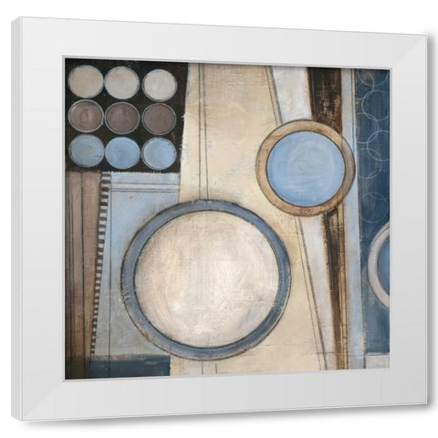 Blue Notes Square I White Modern Wood Framed Art Print by Poloson, Kimberly