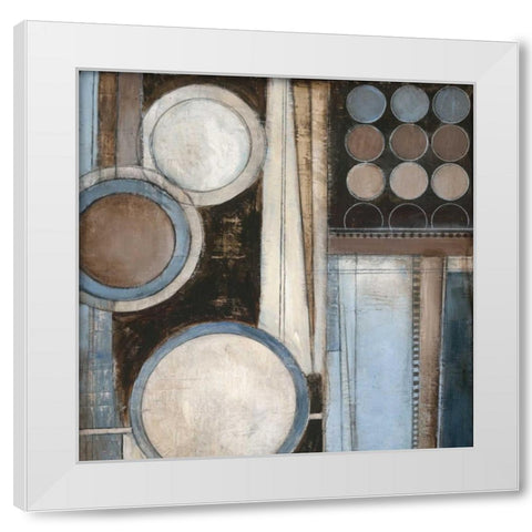 Blue Notes Square II White Modern Wood Framed Art Print by Poloson, Kimberly