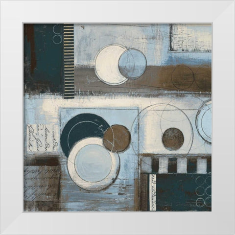 Rush Hour Blues Sq. II White Modern Wood Framed Art Print by Poloson, Kimberly