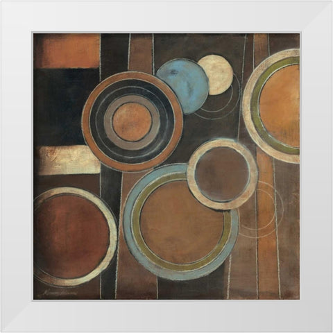 Abstract Circles I White Modern Wood Framed Art Print by Poloson, Kimberly