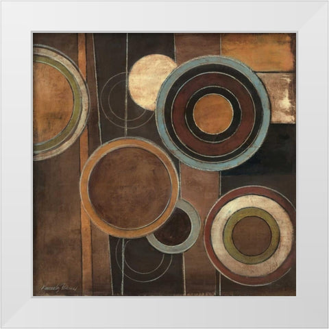 Abstract Circles II White Modern Wood Framed Art Print by Poloson, Kimberly