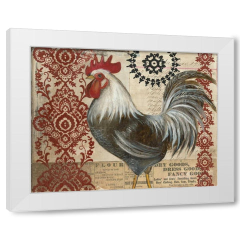 Classic Rooster II White Modern Wood Framed Art Print by Poloson, Kimberly