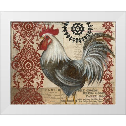 Classic Rooster II White Modern Wood Framed Art Print by Poloson, Kimberly