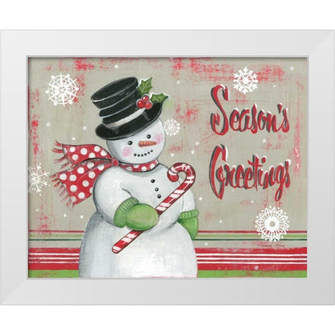 Christmas Snowman II White Modern Wood Framed Art Print by Poloson, Kimberly