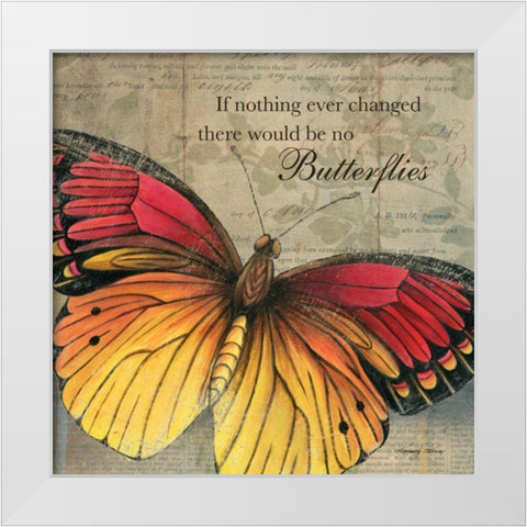 Butterfly I White Modern Wood Framed Art Print by Poloson, Kimberly