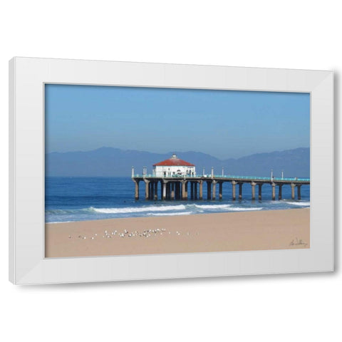 Ocean Pier White Modern Wood Framed Art Print by Williams, Alex