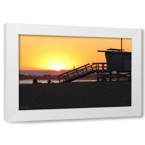 Sunset Lifeguard White Modern Wood Framed Art Print by Williams, Alex