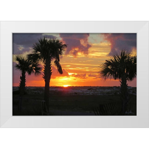 Sunset Palms I White Modern Wood Framed Art Print by Williams, Alex