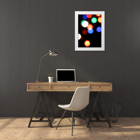 Bokeh Colors IV White Modern Wood Framed Art Print by Burkhart, Monika