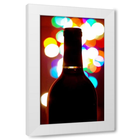 Wine Bottle Bokeh White Modern Wood Framed Art Print by Burkhart, Monika
