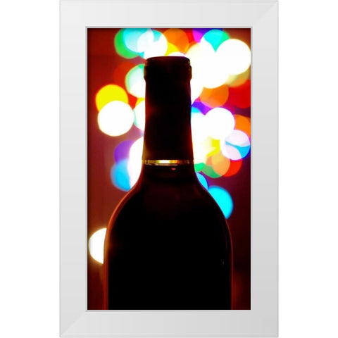 Wine Bottle Bokeh White Modern Wood Framed Art Print by Burkhart, Monika