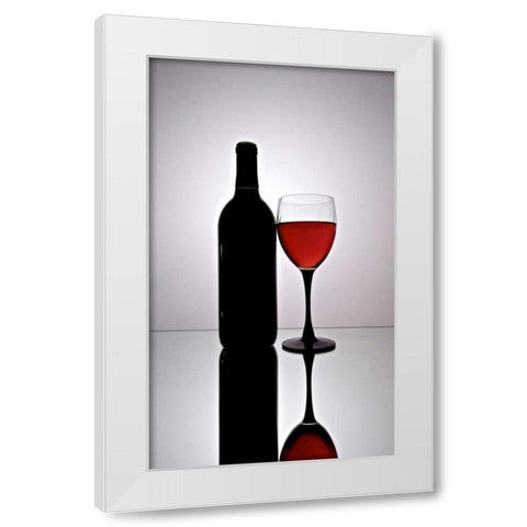 Wine Reflections III White Modern Wood Framed Art Print by Burkhart, Monika