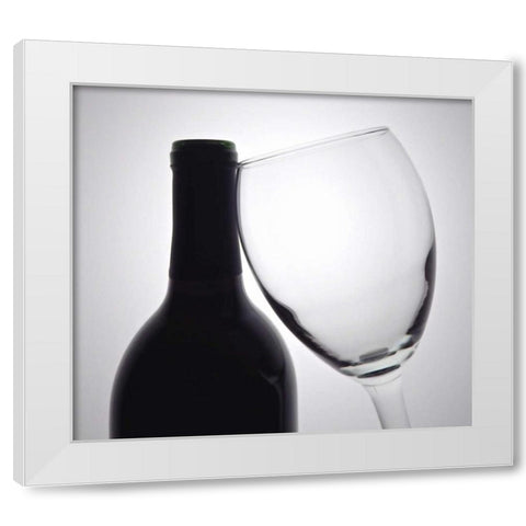 Wine Curves I White Modern Wood Framed Art Print by Burkhart, Monika