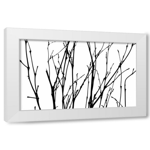 Dancing Branches II White Modern Wood Framed Art Print by Burkhart, Monika