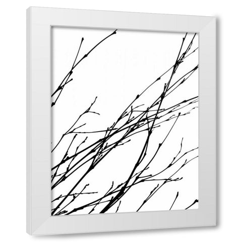 Dancing Branches IV White Modern Wood Framed Art Print by Burkhart, Monika