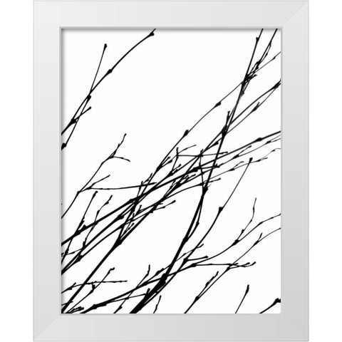 Dancing Branches IV White Modern Wood Framed Art Print by Burkhart, Monika