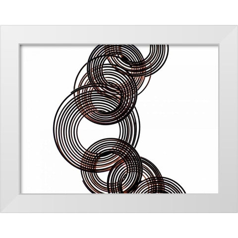Intertwined V White Modern Wood Framed Art Print by Burkhart, Monika