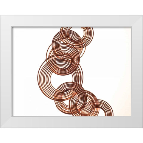 Intertwined Gold V White Modern Wood Framed Art Print by Burkhart, Monika