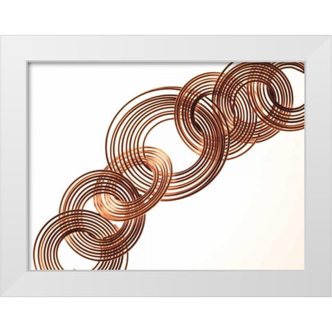 Intertwined Gold VII White Modern Wood Framed Art Print by Burkhart, Monika