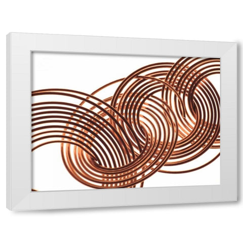 Intertwined Gold VIII White Modern Wood Framed Art Print by Burkhart, Monika