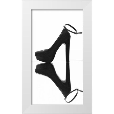 High Heels Reflection I White Modern Wood Framed Art Print by Burkhart, Monika