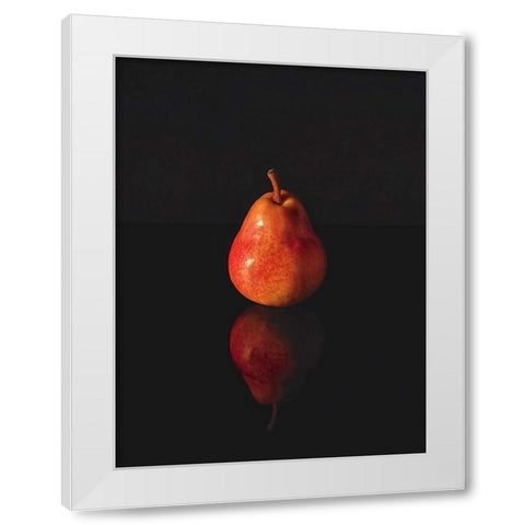 Pear Reflection White Modern Wood Framed Art Print by Burkhart, Monika