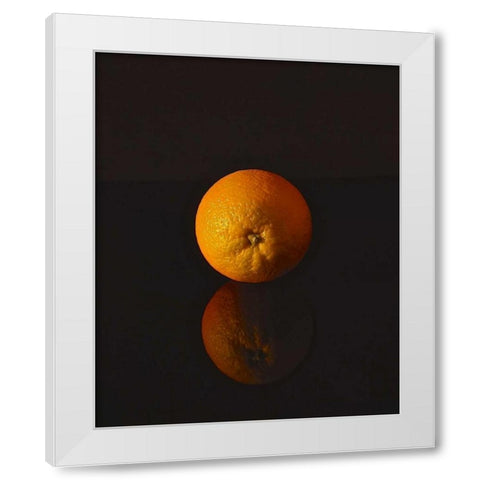 Orange Reflections White Modern Wood Framed Art Print by Burkhart, Monika