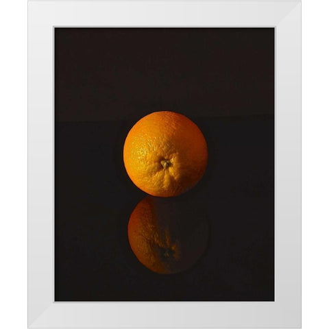 Orange Reflections White Modern Wood Framed Art Print by Burkhart, Monika