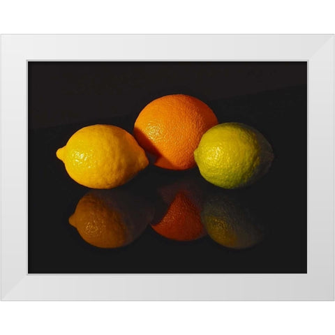 Citrus Reflections White Modern Wood Framed Art Print by Burkhart, Monika