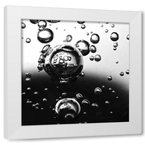 Bubbles II White Modern Wood Framed Art Print by Burkhart, Monika