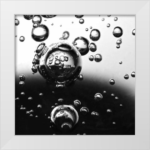 Bubbles II White Modern Wood Framed Art Print by Burkhart, Monika