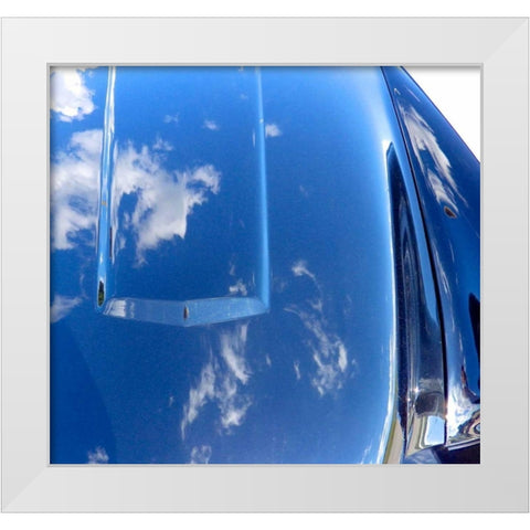 Clouds On The Car I White Modern Wood Framed Art Print by Burkhart, Monika