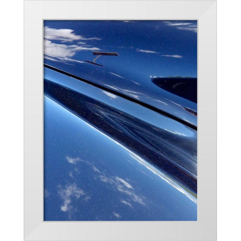 Clouds On The Car II White Modern Wood Framed Art Print by Burkhart, Monika